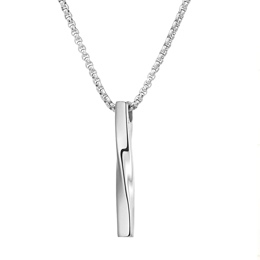 Collar de acero inoxidable con colgante en espiral estilo punk hip hop para mujer y hombre, cadena sencilla de color plateado, joyería para fiestas.