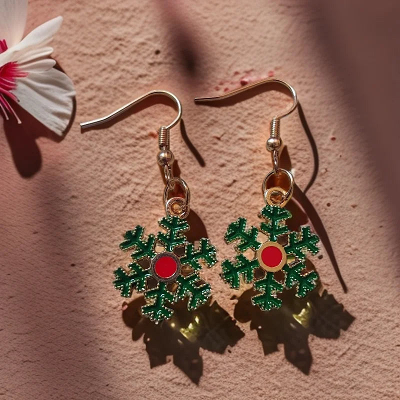 Pendientes navideños de moda para mujer: colgante de feliz Navidad, árbol de Navidad, ciervo, diseño de padre, joyería de estilo mixto.