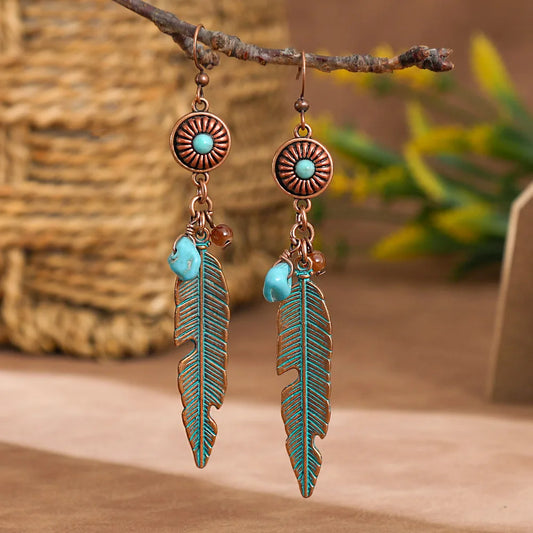 Pendientes de borlas de metal étnicos vintage de 16 estilos para mujer, con textura inusual y personalidad, joyería femenina para vacaciones y uso diario.