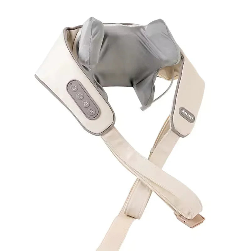 Masajeador inalámbrico de cuello y espalda, masajeador de amasamiento para cuello y hombros, chal para cuello, cervicales, masajeador relajante trapecio