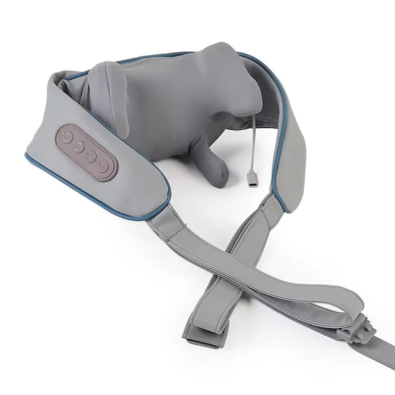 Masajeador inalámbrico de cuello y espalda, masajeador de amasamiento para cuello y hombros, chal para cuello, cervicales, masajeador relajante trapecio