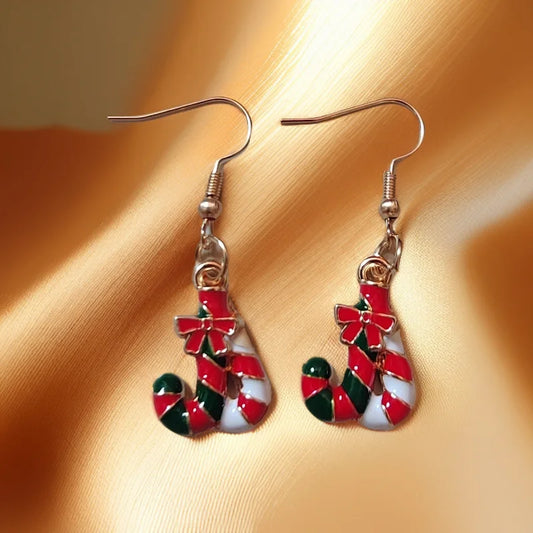 Pendientes navideños de moda para mujer: colgante de feliz Navidad, árbol de Navidad, ciervo, diseño de padre, joyería de estilo mixto.